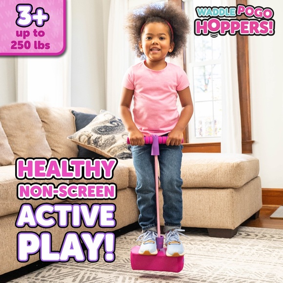 Flybar Waddle kids jump and squeak pogo hopper pink purple and it squeak 💜🙃🩷 - Picture 3 of 6